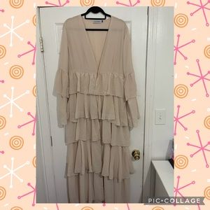 COPY - URBAN MODESTY Women's Cascading Ruffle Maxi Cardigan